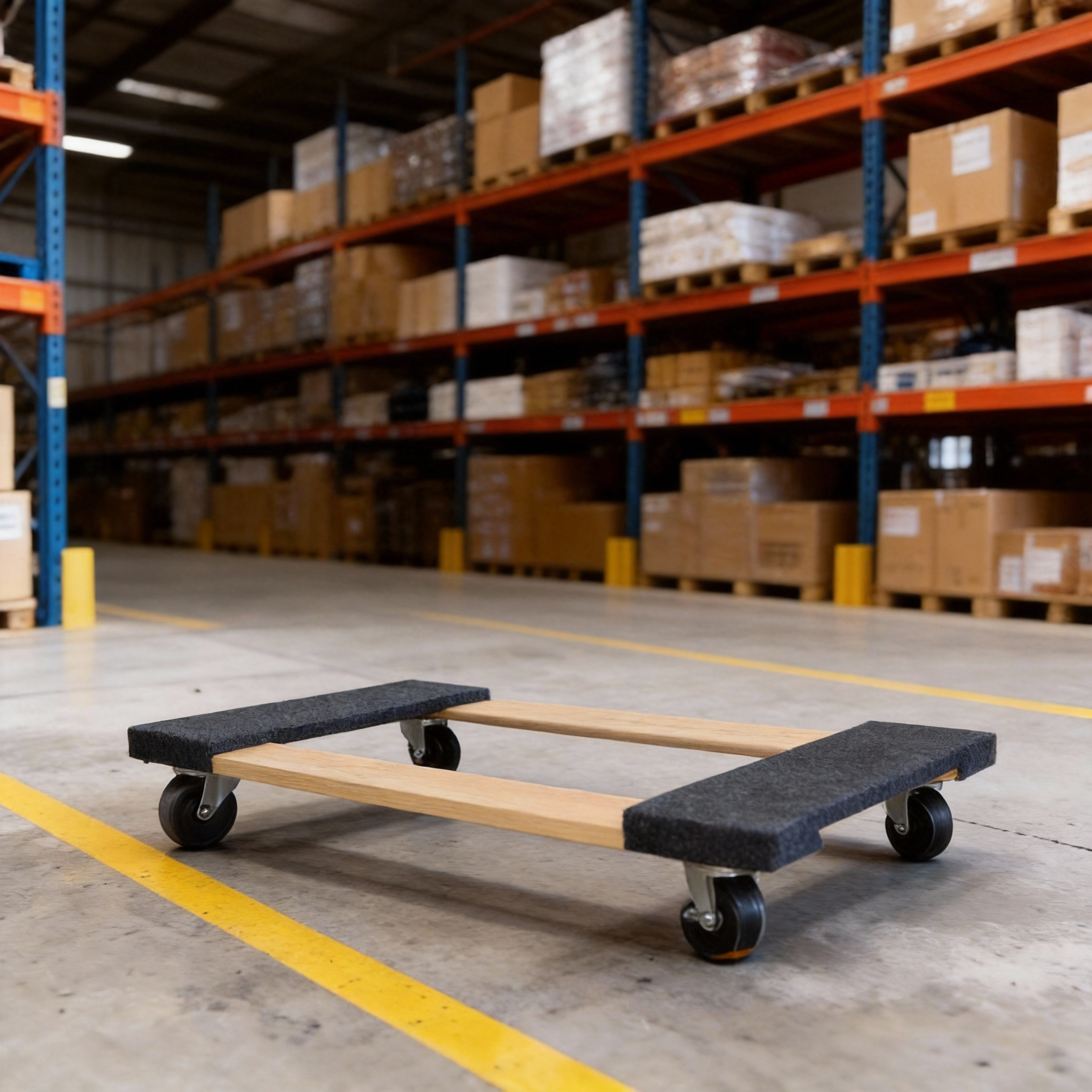 Heavy Duty Four-Wheel Industrial Hardwood Dolly 2pcs