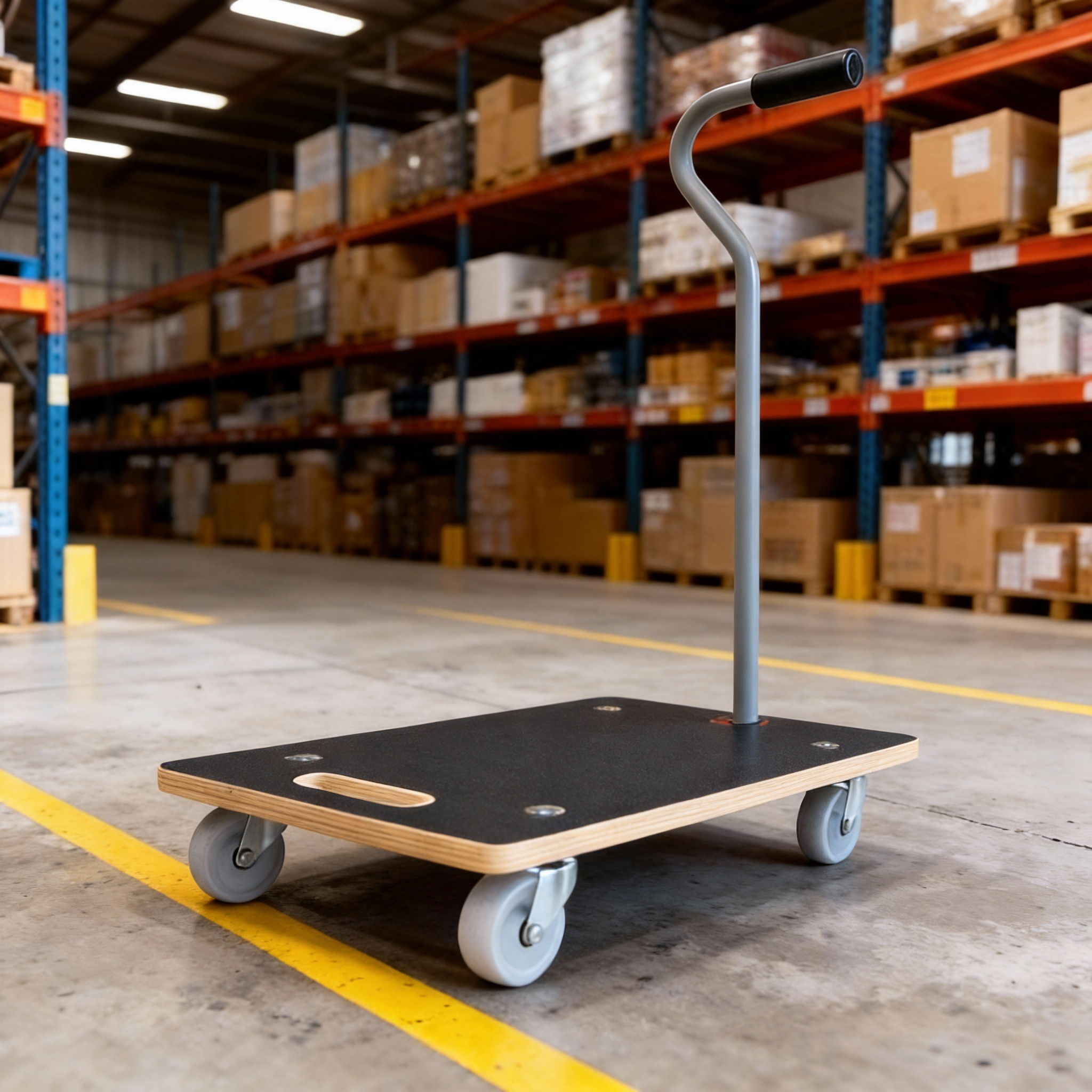 250kg Capacity Square Wooden MDF Moving Trolley dolly with Handle