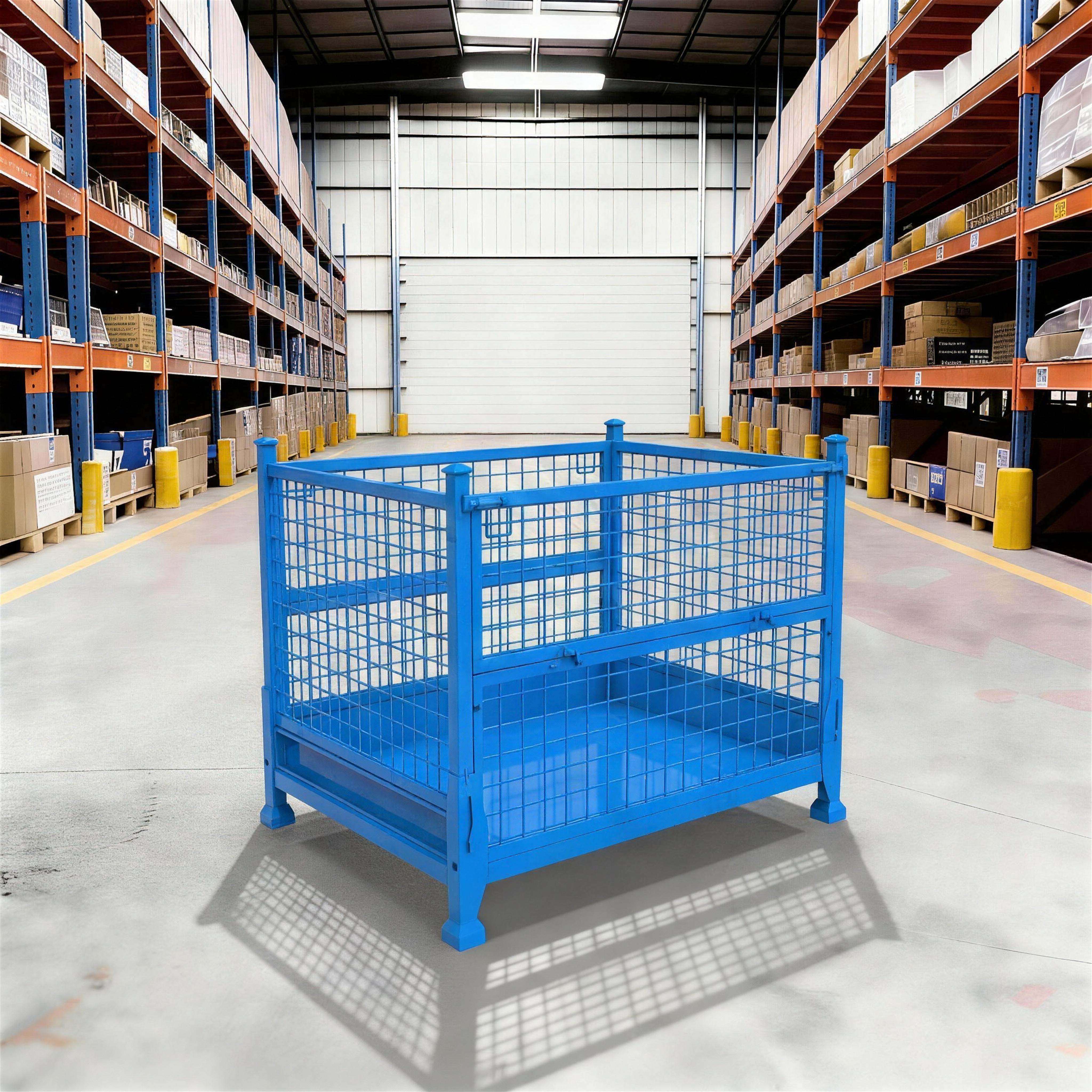 Metal Storage Cages with Wheels Trolley Steel Roll Box Container Cart 