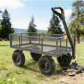 Steel Mesh Garden Cart with Four-Wheel Utility Wagon Folding Removable