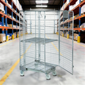 Steel Transport 4 Side Roll Container /roll Cage Steel Roll Container Loading 500kgs